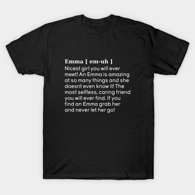 emma name definition (black) T-Shirt by acatalepsys 